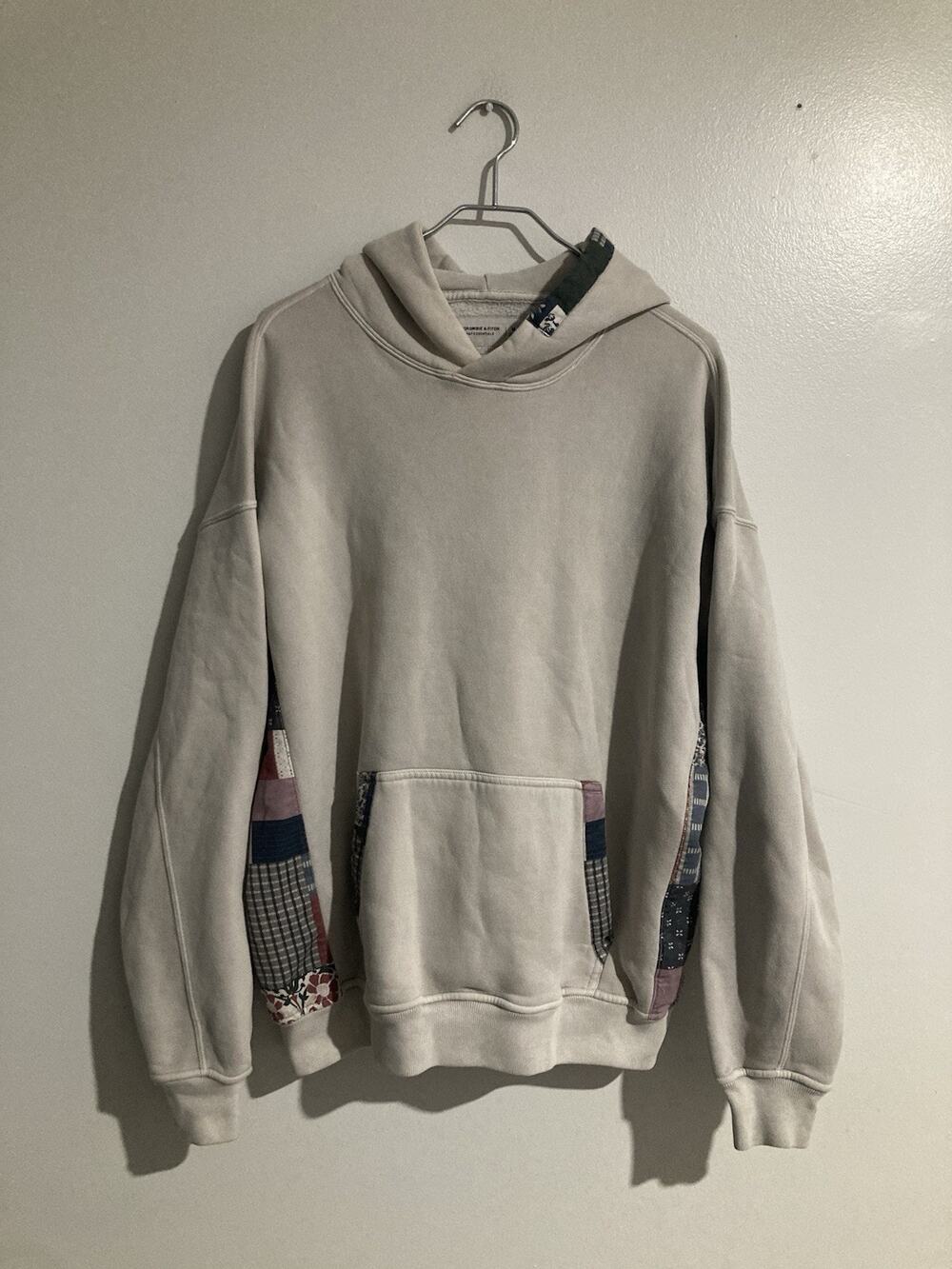 Abercrombie & Fitch Soft A&F Fleece Essentials Patchwork Hoodie Sweatshirt Sz M